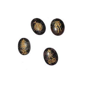 Pierre Semi-Précieuse Artisanat Onyx Noir Reiki Maître Pierres Ovales Ensemble - Product Image 6