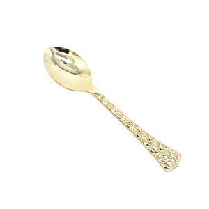 "Juego de cubiertos de acero inoxidable chapado en oro de lujo Mango martillado Tenedor, cuchillo y cuchara Cubiertos" - Product Image 2