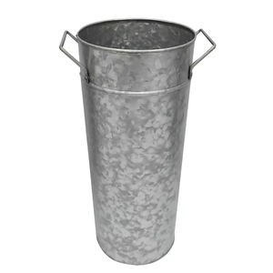 Maceta galvanizada alta con mango para decoración del hogar y el jardín, uso ecológico en exteriores/interiores y pantallas de plantas domésticas - Product Image 4
