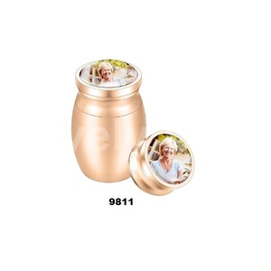 Photo personnalisation petite urne pour cendres humaines mini urne de crémation en or rose pour cendres porte-cendres commémoratif en acier inoxydable - Product Image 1