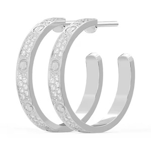 Nueva colección de pendientes de diamantes de oro rosa para mujer, fiesta de boda y ocasión de Festival, joyería fina, pendientes de diamantes - Product Image 2