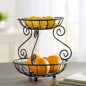 Cesta de frutas de metal de diseño de forma única hecha para uso de mesa central decorativa y exhibición de frutas organizada en casa - Product Image 5