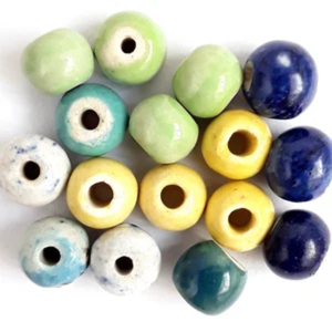 Cuentas de moneda de cerámica de alta calidad, cuentas redondas Millefiori de forma plana, cuentas de vidrio de Murano en Chevrons para fabricación de joyas a granel - Product Image 3