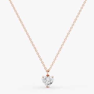 Diamante cultivado en laboratorio de 0.72 quilates con corte en forma de corazón, colgante clásico solitario en forma de corazón EF-VVS2 en oro macizo de 14K para la fabricación de joyas. - Product Image 3