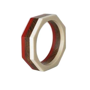 Gran oferta, brazalete de moda de resina verde para mujeres y niñas, pulsera de resina de madera multicolor hecha a mano, joyería de latón - Product Image 5