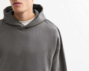 Sweat à capuche pour hommes en coton avec logo personnalisé en gros pulls unisexes à capuche pour hommes en polaire vierge - Product Image 4