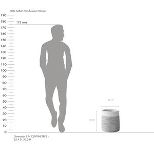 Cesto de ratán tejido a mano Hata Natural y blanco para una organización de lavandería eficiente - Product Image 4