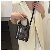 Sac fourre-tout en gelée de style européen, grand sac de plage et sac à bandoulière transparent, mini sac carré personnalisable