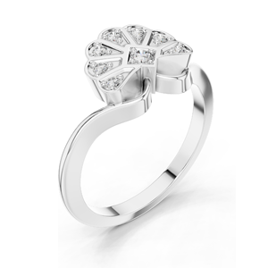 Anillo de Diamante de Laboratorio para Mujer, 0.153 CT, Claridad VVS-VS, Oro de 18K, 14K, 10K y Plata 925, Oro Rosa, Amarillo, Blanco y Moissanita - Product Image 4