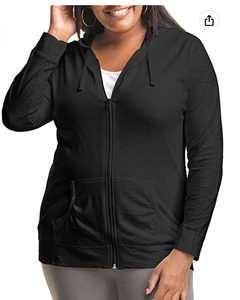 Plus Size SlubCotton Full-Zip Lightweight Womens Hoodie Crop Top Hoodies Coat Factory DHL Ropa de Bangladesh - Product Image 5