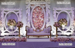 Exclusive Design Wedding <b>Backdrop</b> Oval <b>Frames</b> Royal Wedding Stage <b>Backdrop</b> Panels Setup Royal Roman Theme Fiber <b>Frame</b> Stage - Product Image 3