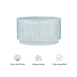 Mesa de centro hecha a mano con incrustaciones de nácar, mesa de centro de madera de lujo, diseño personalizado, muebles de sala de estar, OEM ODM - Product Image 4