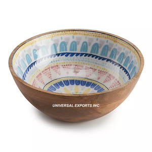 Ensaladera de madera para encimera de utensilios de cocina, ecológica, moderna, de lujo, multifuncional, duradera, de forma redonda, elegante - Product Image 4