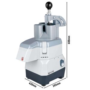 Machine de préparation de légumes compacte professionnelle - 735W - incl. 4 disques de découpe/râpeurs - Acier inoxydable - Couvercle rabattable - Product Image 2