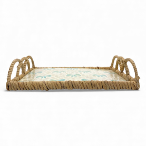 Plateau en nacre naturelle avec bord en jacinthe d'eau pour la décoration de table à la maison, service de nourriture en provenance du Vietnam - Product Image 5