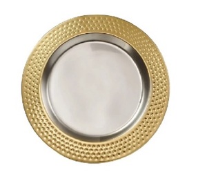 Assiettes de présentation en métal doré Plats et assiettes élégants pour votre table à manger - Product Image 6