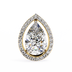 IGI Certified 18K Real Gold Round & Pear Cut Lab-Grown Diamond <b>Teardrop</b> <b>Stud</b> <b>Earrings</b> 0.71 Ctw Wedding Classic - Product Image 3