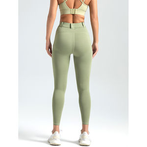 กางเกงโยคะเอวสูงกางเกงเลกกิ้งผ้าย้อมย้อมสีโพลีเอสเตอร์และสแปนเด็กซ์เลกกิ้งออกกำลังกายใหม่ - Product Image 3