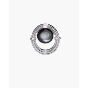 Pendentif orbital en perle plaqué rhodium - Product Image 5