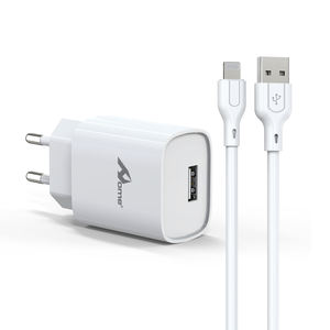 2.4A 1M 12W iPhone chargeur TC-138-IP adaptateur ABS blanc Câble de charge électrique USB - Product Image 5