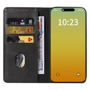 Étui Portefeuille Magnétique Élégant en <span class=keywords><strong>Cuir</strong></span> PU Fait Main pour <span class=keywords><strong>iPhone</strong></span> 17 16 15 Pro avec Support Intégré - Product Image 1