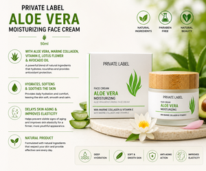 Crema Facial de Aloe Vera de Marca Privada 50ml OEM |   Crema Hidratante y Calmante Antienvejecimiento que Aumenta la Elasticidad |   España UE - Product Image 2