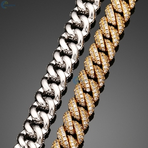 Cadena Cubana Iced Out de 16MM, Collar Unisex de Hip Hop, Moissanite Incoloro, Cadena de Eslabones Cubanos Personalizada Estilo Rapero - Product Image 4