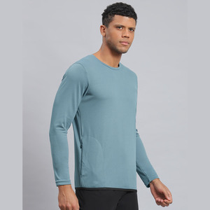 Camiseta de punto de cuello cómodo para hombre totalmente personalizada con patrón sólido hecho de tela de alta calidad - Product Image 4