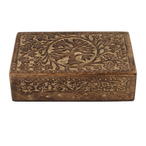 Premium <b>Wooden</b> Hand Carved Box Tree of Life Carving Mango Wood Box for Ring, Jewelry and Keys Organizer Keepsake <b>Boxes</b> - Product Image 3
