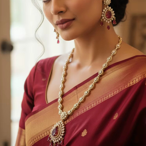 ชุดสร้อยคอและต่างหูจี้รูปหยดน้ำประดับพลอยทับทิมสีแดงหรูหรา เหมาะสำหรับงานปาร์ตี้และงานแต่งงาน - Product Image 2