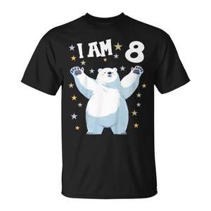 Camiseta de Oso Polar para Niños y Niñas de 8 Años, Regalo de Cumpleaños, Ropa Promocional - Product Image 1