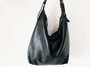 Bolso de mano de cuero vegano hecho a mano Open Top Slouchy Hobo Design Gift para niñas o esposas - Product Image 3