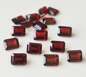 พลอยโกเมนสีแดงธรรมชาติ3x5mm-10x12mm รูปแปดเหลี่ยมตัดเหลี่ยมเพชรพลอยแบบหลวมงานแฮนด์เมดคุณภาพสูงสีไฟสำหรับทำเครื่องประดับ - Product Image 1