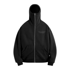 Oem 100% coton, sweat à capuche zippé pour homme lourd gsm logo personnalisé style streetwear grande taille avec capuche ninja pour hommes - Product Image 1