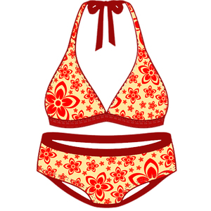 Nueva llegada de color sólido de 2 piezas Bikini Set de una pieza de natación y baño Ropa de playa con sublimación de impresión digital de pantalla - Product Image 3