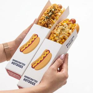 Boîte d'emballage pliable personnalisée pour hot-dogs, corn-dogs, sandwichs, sushis, tacos à emporter avec couvercle - Product Image 3