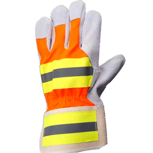 Gants de gréeur certifiés Gants de travail en cuir uni avec matériau réfléchissant pour une utilisation quotidienne Sports-Gants de sécurité disponibles OEM ODM - Product Image 1