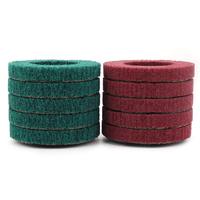 Piringan pemoles Interleaf nilon, piringan serat nilon merah, bantalan penggosok roda Buffing untuk roda sudut Gerinda 180/320 Grit