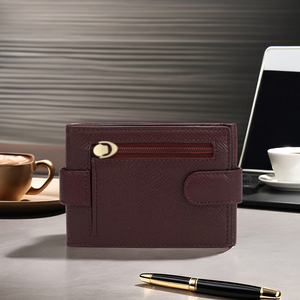 Cartera larga de piel de vaca hecha a mano con clip de dinero personalizado tarjetero de negocios de cuero genuino - Product Image 6