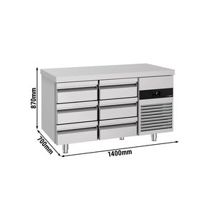 Réfrigérateur de comptoir commercial PREMIUM - 1400x700mm - avec 6 tiroirs - capacité 281 litres - Product Image 2