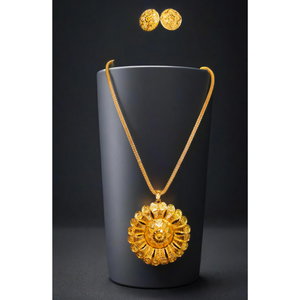 Ensemble de boucles d'oreilles collier le plus récent avec boucles d'oreilles collier de style traditionnel plaqué or 22 carats à vendre par les exportateurs - Product Image 1