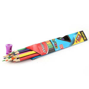 Crayons de couleur, lot de 12 avec taille-crayon - Multicolore - Product Image 2