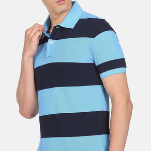 T-shirt pour homme, sortie d'usine, tendance streetwear, couleur unie unique, tricot imprimé, prix bas, bleu, noir - Product Image 2