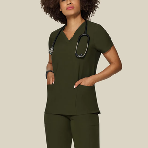 Ensembles bleu royal Ensemble de gommage unisexe à cordon Vêtements de travail pour personnel infirmier Chemise et pantalon d'hôpital Uniforme OEM disponible - Product Image 2