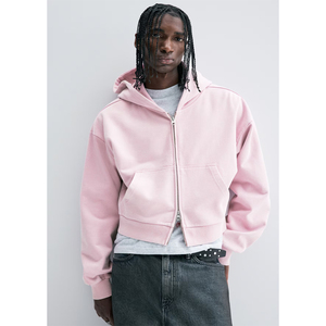 เสื้อฮู้ดดี้ผู้ชายคุณภาพสูง เสื้อสเวตเชิ้ตแบบยูนิเซ็กซ์ ทรงโอเวอร์ไซส์ ซิปหน้า เสื้อฮู้ดดี้เปล่า ผ้าหนา ขายส่ง เสื้อสตรีทแวร์แบบสวมหัว ผ้าฟลีซ - Product Image 2