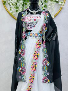 Beautiful Designer Blouse And <b>Shrug</b>-Dupatta With Thread Work - Product Image 2