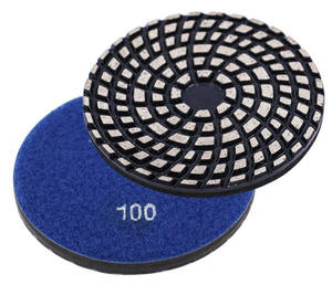 Старый тип гибких полировальных кругов на металлической связке с креплением на липучке для шлифовки и полировки бетона, мрамора, гранита - Product Image 6