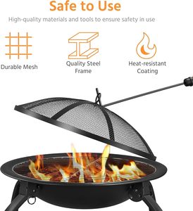 Premium Durable Metal <b>Fire</b> <b>Pit</b> with Wide Rim Perfect <b>for</b> Outdoor Cooking Bonfire and Warming Available at Competitive Prices - Product Image 4