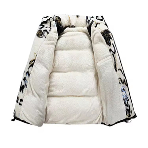 Chaqueta Acolchada de Invierno para Hombre, con Forro Sherpa, Cierre de Cremallera, Logotipo Personalizado, Abrigo Grueso y Cálido de Moda para Exteriores, Talla Grande - Product Image 3