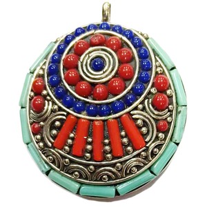 Elegant Bohemian Style Jewelry Alloy Multi-Color Stone Set Pendants - Product Image 1